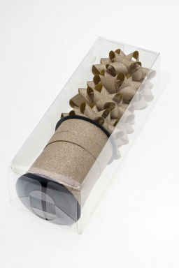 Набор для упаковки: бант 5,5 см (4 шт), лента 1 см*10 м (1 шт), SF-7825, золото №1 - Больше подарков фото 2