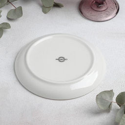 Тарелка фарфоровая пирожковая Magistro Сиам, d=16,5 см, цвет серый  фото 3