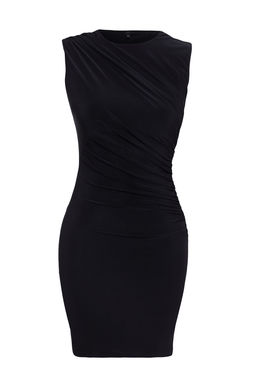 TRENDYOLMILLA Siyah Vucuda Oturan Buzgulu Orme K?sa S?k Elbise TPRSS25EL00082  фото 4