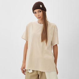 Футболка из вареного хлопка женская Mist Don&apos;t touch me, размер M, молочная