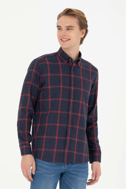 Мужская темно-синяя рубашка с длинным рукавом - U.s. polo assn фото 3