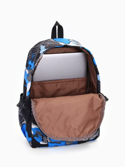 Рюкзак школьный на молнии, с карманами, с абстрактным принтом, размер 30?13?42 см, с принтом, чёрный