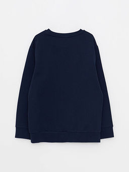 Bisiklet Yaka Bask?l? Uzun Kollu Erkek ?ocuk Sweatshirt - Waikiki фото 2