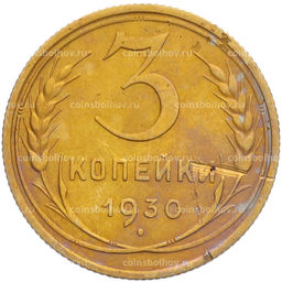 Монета 3 копейки 1930 года
