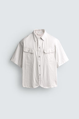 SOBRECAMISA LAVADA BOXY FIT / Blanco roto