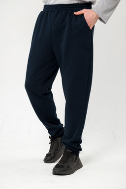 Брюки мужские на резинке из футера 3-х нитка Джокер Тёмно-синий - Амадэль фото 5