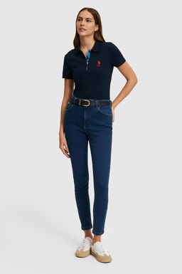 Kad_n Lacivert Polo Yaka Basic Ti__rt