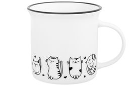 Кружка 240 мл 11*8*8 см БЕЗ КОТА ЖИЗНЬ НЕ ТА Жизнь котят NEW BONE CHINA