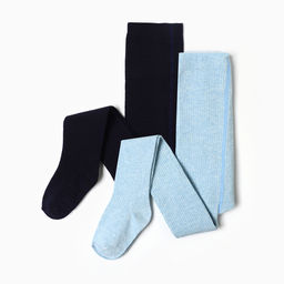 Набор детских колготок KAFTAN BASIC Melange, рост 104 -110 см, синий/голубой