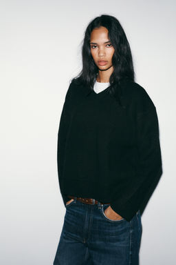 PLAIN KNIT V-NECK JUMPER - Zara фото 10