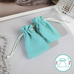 Цена за 50 шт. Мешочек бархатный Классика, 9x7см, цвет голубой