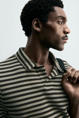 POLO RELAXED FIT ESTRUCTURA / rayas - Zara фото 6