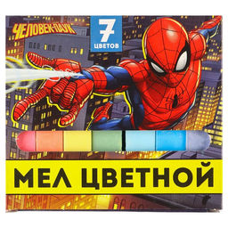 Мелки цветные школьные 7шт Человек-паук, прямоугольные - Marvel фото 7
