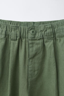 PANTAL?N RECTO ALGOD?N LINO / Verde - Zara фото 3