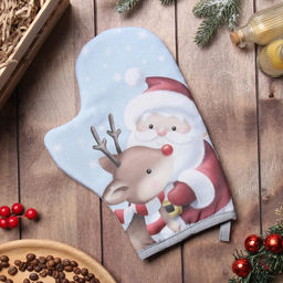 Варежка-прихватка Доляна Новогоднее волшебство 20х28 см, 35% хл, 65% пэ, ватин 250 г/м2