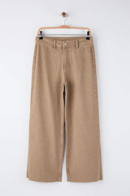 Koyu Mavi Orta Belli ve Beli Detayl? Pacas? Kesikli Culotte Bilek Boyu Jeans TWOAW26JE00045 - Trendyolmilla фото 11