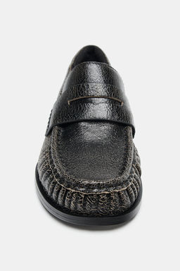 DISTRESSED LEATHER LOAFERS - Zara фото 6