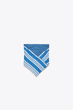 STRIPED LINEN BLEND BANDEAU TOP - Zara фото 4