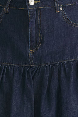 TRENDYOLMILLA Mavi Normal Bel Mini Denim Balon Etek TWOSS25ET00023 фото 4