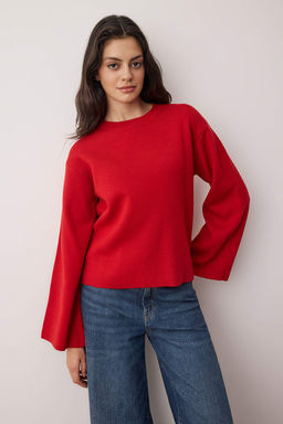 Koyu K?rm?z? More Sustainabe Basic Triko Kazak TWOAW25KZ00313