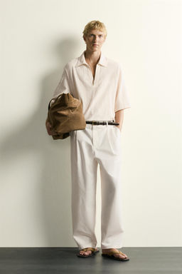 CAMISA POLO RELAXED FIT JACQUARD / Beige claro