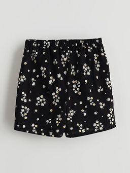 Beli Lastikli ?i?ekli K?z ?ocuk ?ort Etek