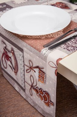 Дорожка на стол из рогожки 145x45 Happy Fox Home  фото 45