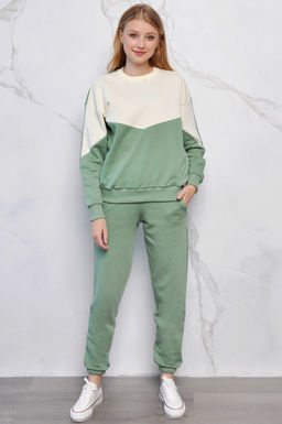 Арт. 2514 Костюм с брюками женский 44-52 (5 шт) Цвет:верх-олива, шокер, низ-олива