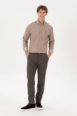 Мужские фиолетовые брюки из плотной ткани