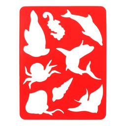 Набор трафарет - раскраска Calligrata, 6 шт.: овощи, домашние животные, цветы, бабочки, лесные звери, фрукты, для девочек