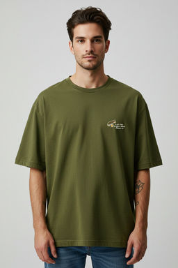 TRENDYOL MAN Mor Oversize/Genis Kesim Minimal Nak?sl? %100 Pamuklu T-Shirt TMNSS25TS00160 - Trendyolmilla фото 8