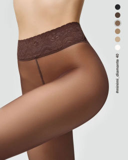 DIAMANTE 40 (кружевной пояс) (60/1) - cappuccino