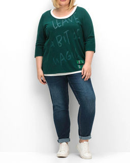 Топ и блузка, зелено-белые - Sheego фото 3