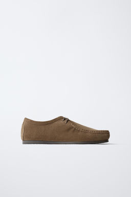 TOPSTITCHED LEATHER SHOES