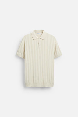 RIBBED KNIT POLO SHIRT - Zara фото 24