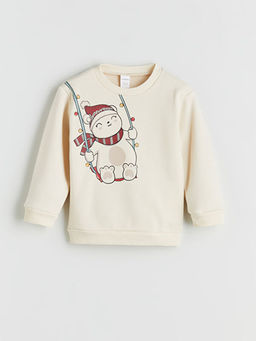 Bisiklet Yaka Bask?l? K?z ?ocuk Sweatshirt