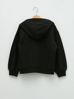 Kap??onlu Bask?l? ?ift Y?nl? Payetli Uzun Kollu K?z ?ocuk Sweatshirt - Waikiki фото 3