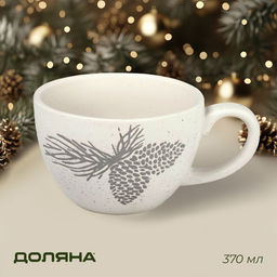 Кружка новогодняя Доляна Snow cones, 370 мл, 14.5?10.8?7.2 см, керамика, белая