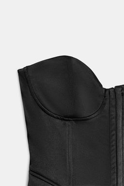 TOP CORSETERO SATINADO PALABRA DE HONOR / Negro