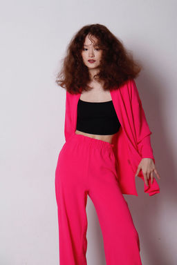 9183 Костюм из кимоно и брюк-палаццо ярко-розовый - Martichelli фото 10