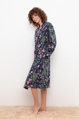 VERY NEAT _ Е 50021/индиго,ночные цветы халат жен