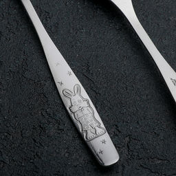 Цена за 6 шт. Вилка детская столовая «Антошка», длина 17.5 см, толщина 2 мм, нержавеющая сталь, серебристая