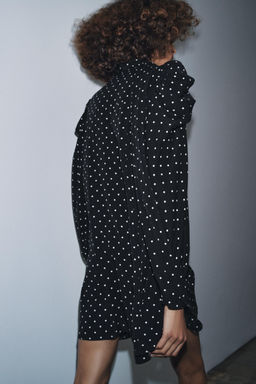 ZW COLLECTION POLKA DOT DRESS WITH SCARF DETAIL - Zara фото 3