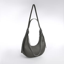 Сумка женская хобо на молнии, цвет серый - Textura фото 7