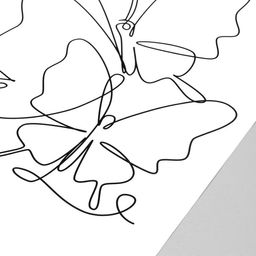 Наклейка интерьерная интерьерная чёрная «Абстракция. Девушка с бабочками на голове», пластик, 40×60 см