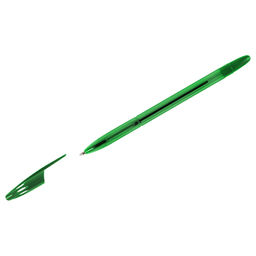Цена за 10 шт. Ручка шариковая СТАММ "555" зеленая, 0,7мм, тонированный корпус