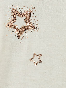 Bisiklet Yaka Pul ??lemeli K?z ?ocuk Elbise