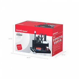 Цена за 1 шт. Набор настольный пластиковый ErichKrause Leader, Classic, черный  фото 6