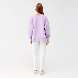 Костюм спортивный женский: свитшот, брюки, MINAKU: Casual Collection, размер 52, сиреневый