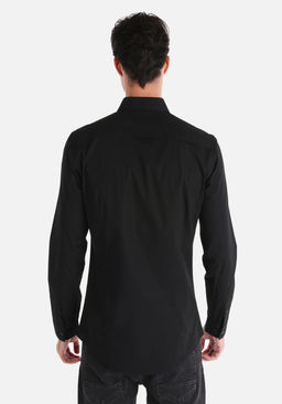 Мужская черная рубашка с длинным рукавом Super Slim Fit, рубашка с воротником Cl1041350